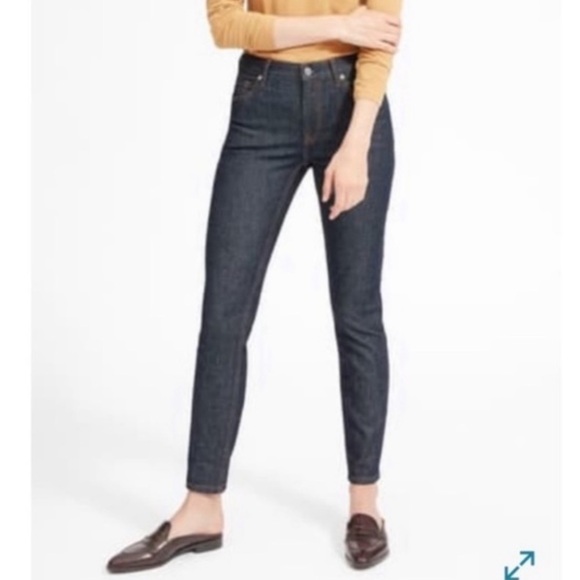 EVERLANE High Rise Jeans dark wash Indigo blue denim stretch size 27 - Picture 2 of 10